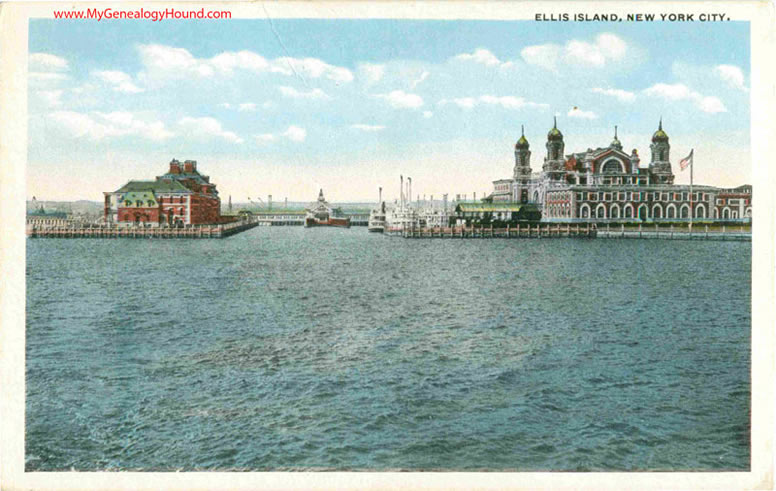 Ellis Island Administration Building view B Vintage Postcard