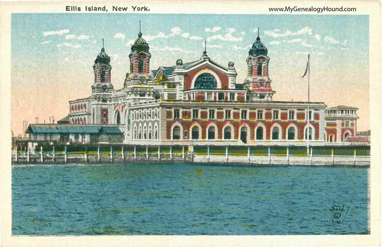 Ellis Island Administration Building view D vintage postcard historic photograph