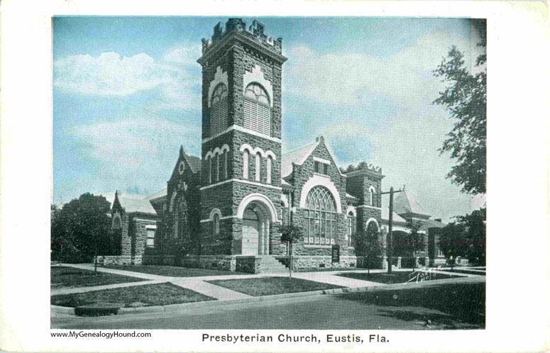 Eustis, Florida, Presbyterian Church, vintage postcard photo