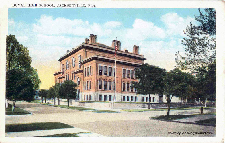 Jacksonville, Florida, Duval High School, vintage postcard photo