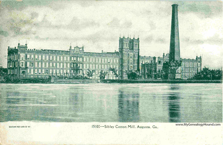 Augusta, Georgia, Sibley Cotton Mill, vintage postcard photo