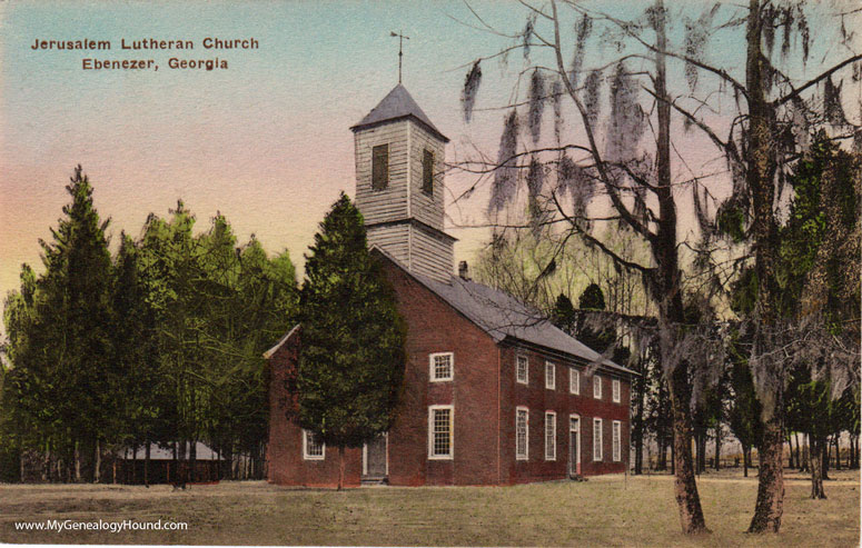 Ebenezer, Georgia, Jerusalem Lutheran Church, vintage postcard, historic photo