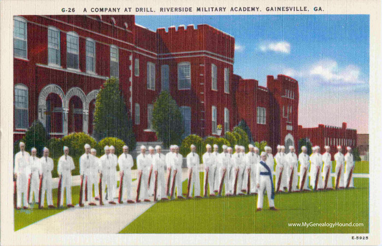 Gainesville, Georgia, Riverside Military Academy, vintage postcard photo