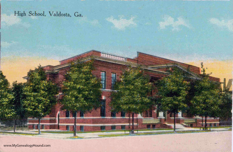 High School, Valdosta, Georgia, color, vintage postcard, photo