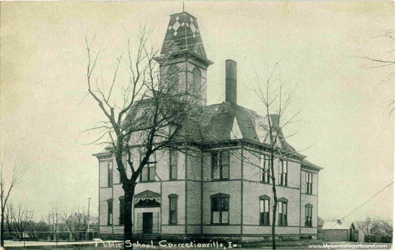 Correctionville, Iowa, Public School, vintage postcard, historic photo