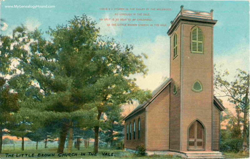 Nashua, Iowa, The Little Brown Church in the Vale, vintage postcard, historic photo
