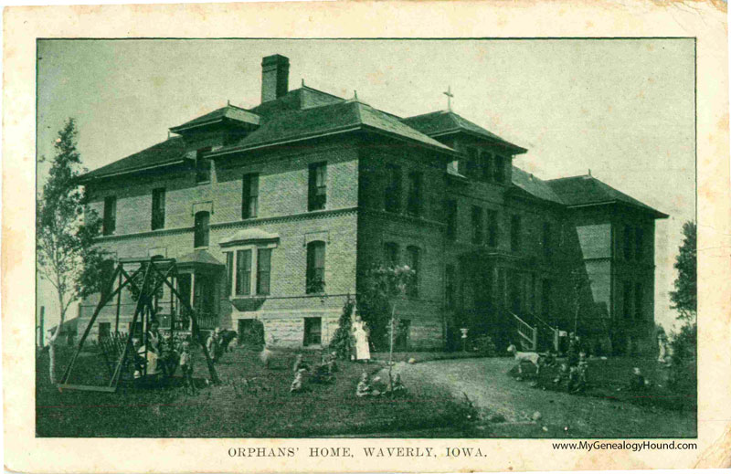 Waverly, Iowa, Orphans' Home, vintage postcard, historic photo