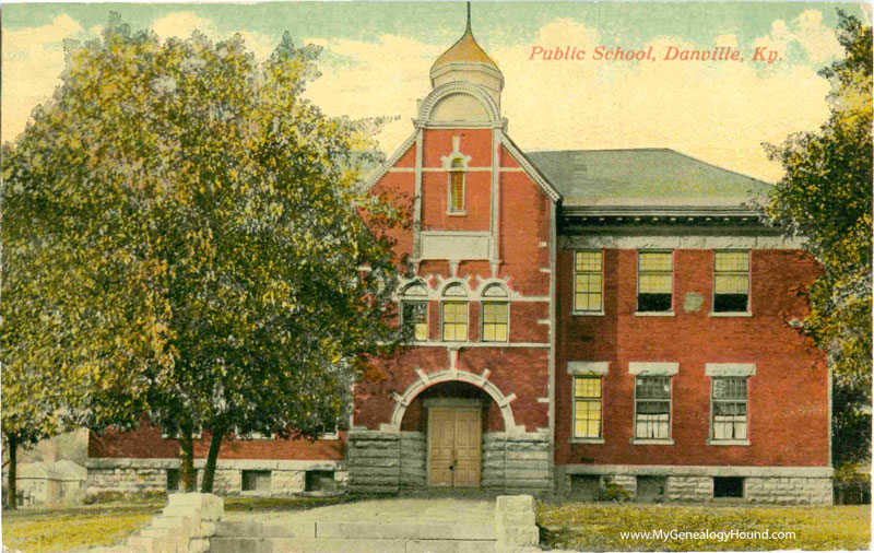 Danville, Kentucky, Public School, vintage postcard, historic photo