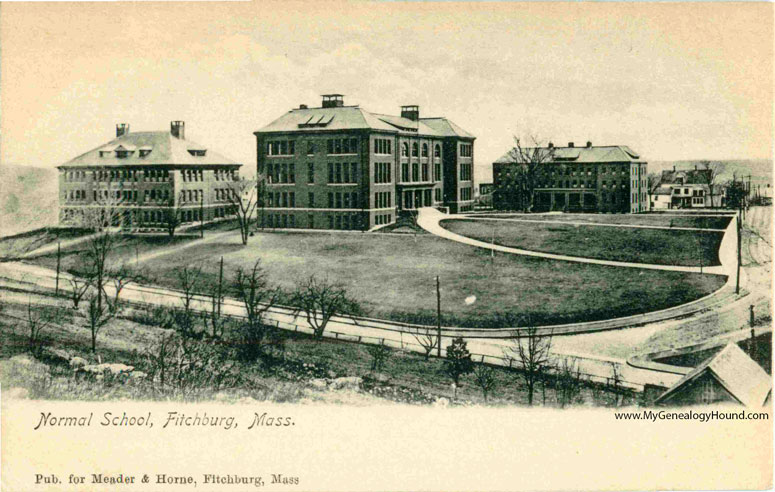 Fitchburg, Massachusetts Normal School, vintage postcard, historic photo