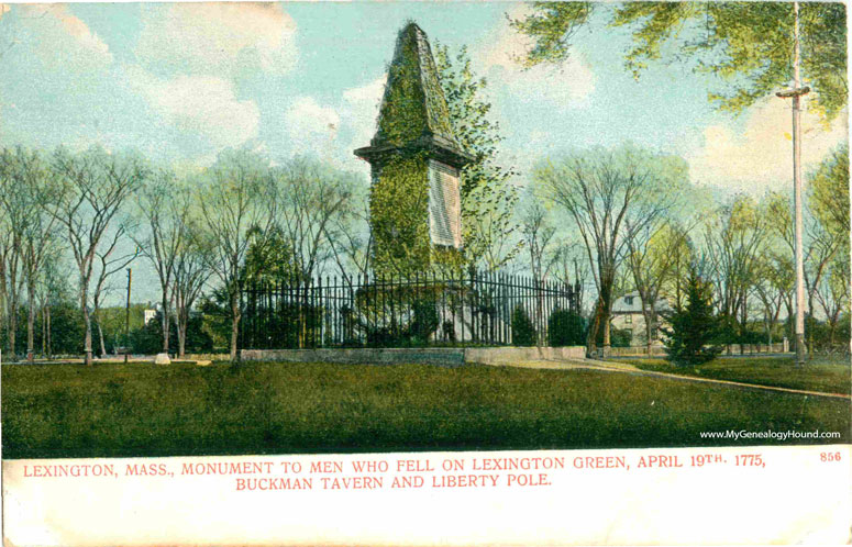 MA-Lexington-Massachusetts-Monument-to-Men-Who-Fell-on-Lexington-Green-April-19-1775-vintage-postcard