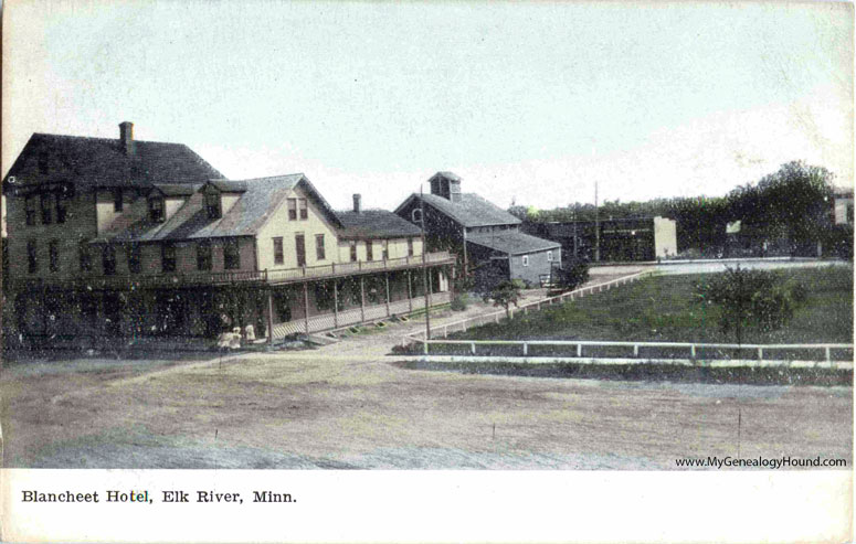 Elk River, Minnesota, Blancheet Hotel, vintage postcard photo