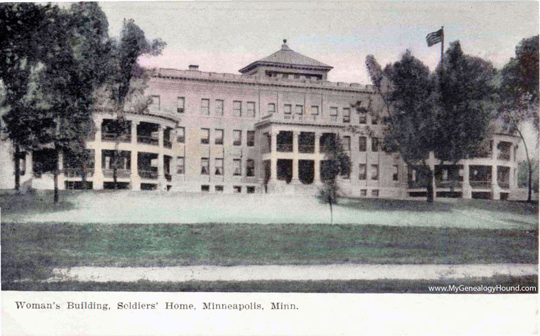 Minneapolis, Minnesota, Soldiers' Home, Women's Building, vintage postcard photo