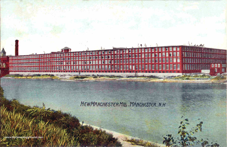 Manchester, New Hampshire, New Manchester Mill, vintage postcard photo