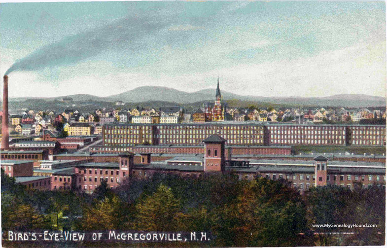 McGregorville, New Hampshire, Bird's Eye View, vintage postcard photo