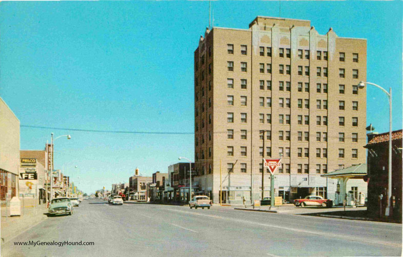 Clovis, New Mexico, Main Street, vintage postcard photo