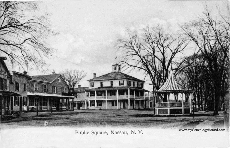 Nassau, New York, Public Square, vintage postcard photo