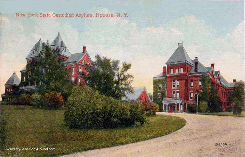 Newark, New York State Custodial Asylum, vintage postcard photo