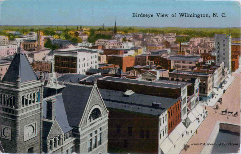 Wilmington, North Carolina, Birdseye View, vintage postcard, photo