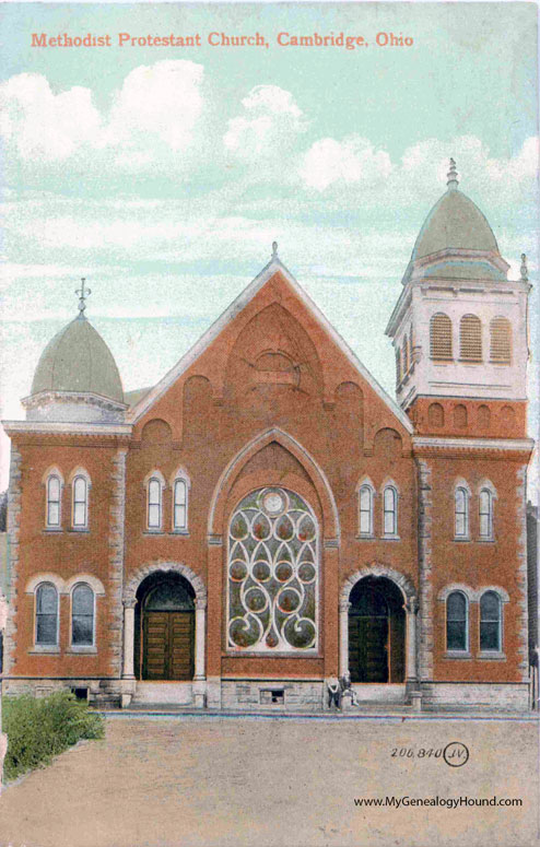 Cambridge, Ohio, Methodist Protestant Church, vintage postcard photo