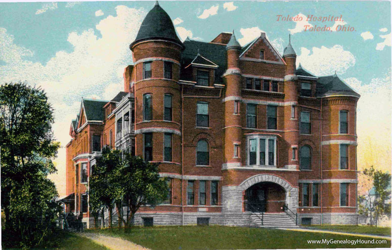 Toledo, Ohio, Toledo Hospital, vintage postcard photo