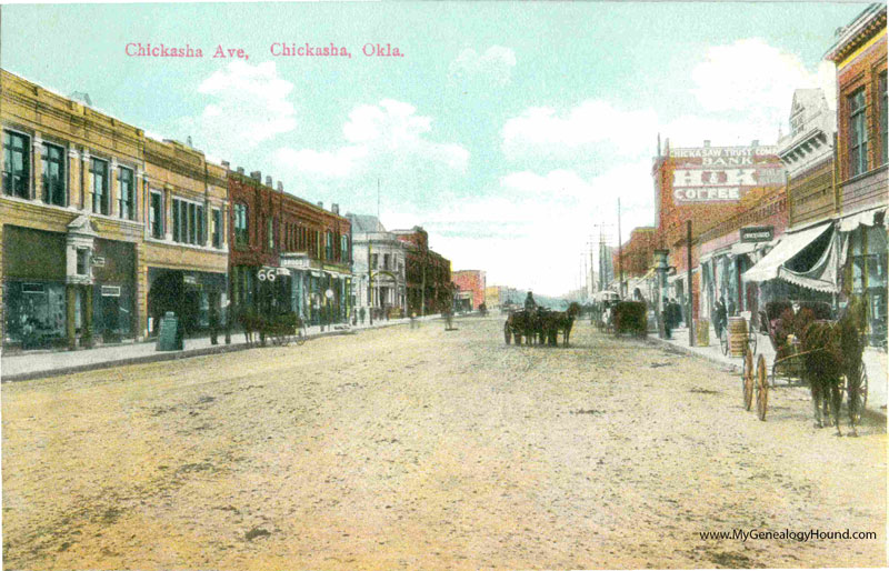 Chickasha, Oklahoma, Chickasha Avenue, vintage postcard, historic photo