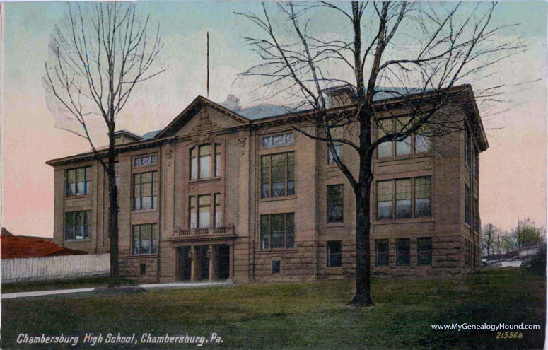 Chambersburg, Pennsylvania, Chambersburg High School, vintage postcard photo