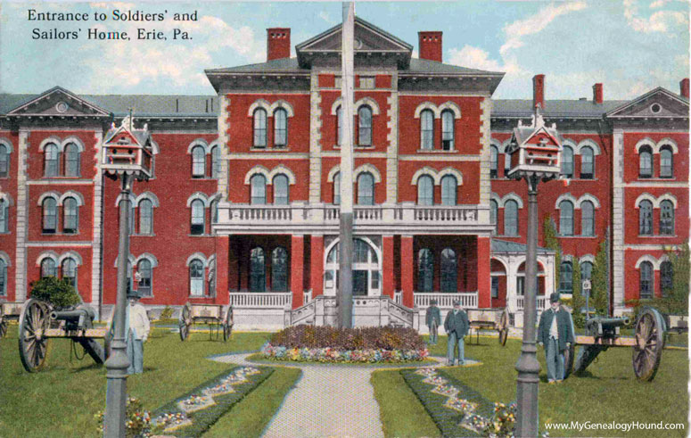 Erie, Pennsylvania, Soldiers' and Sailors' Home, vintage postcard photo