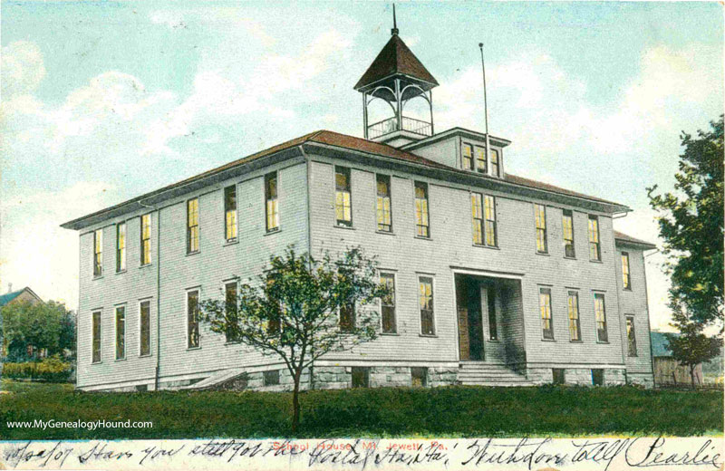Mt. Jewett, Pennsylvania, School House, vintage postcard, historic photo
