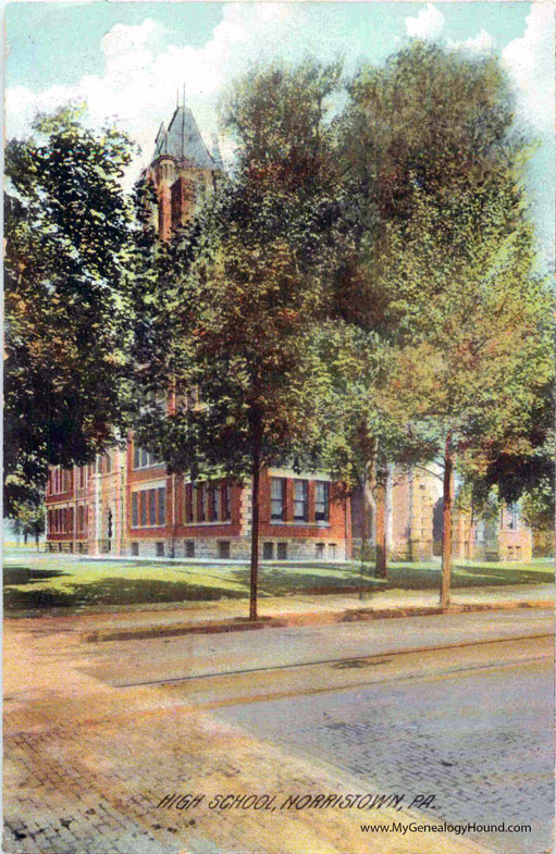 Norristown, Pennsylvania, Norristown High School, vintage postcard photo, portrait