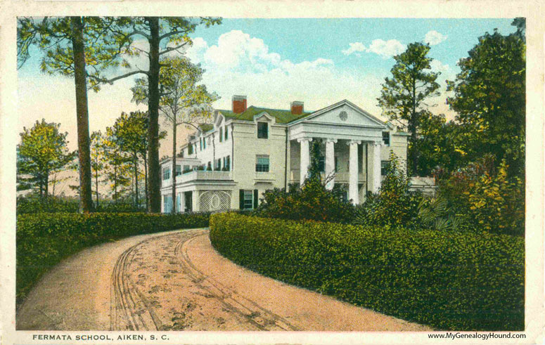 Aiken, South Carolina, Fermata School, vintage postcard, historic photo