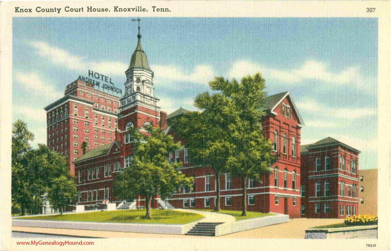 Knoxville, Tennessee, Knox County Court House, vintage postcard, historic photo
