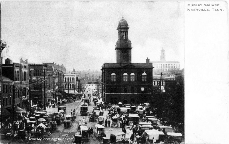 Nashville, Tennessee, Public Square, 1905, vintage postcard, historic photo
