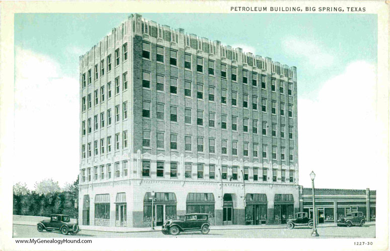 Big Spring, Texas, Petroleum Building, vintage postcard, historic photo