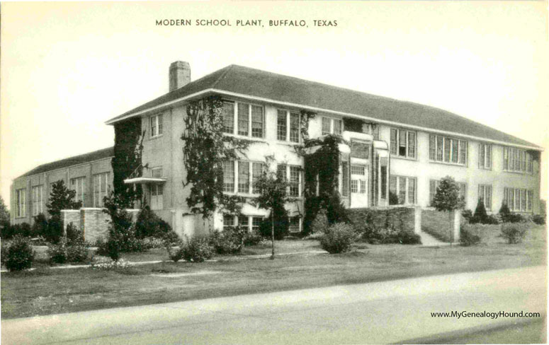 Buffalo, Texas, Modern School Plant, vintage postcard, historic photo