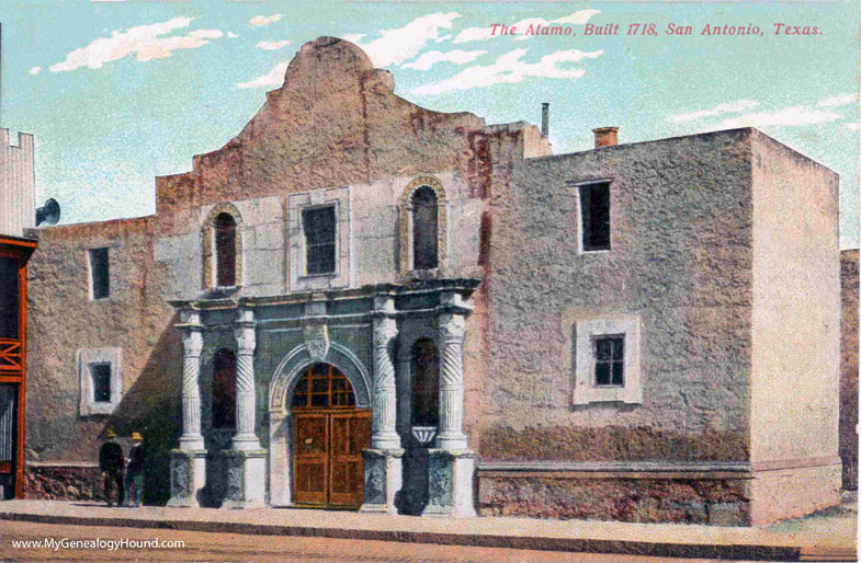 San Antonio, Texas, The Alamo, vintage postcard, historic photo