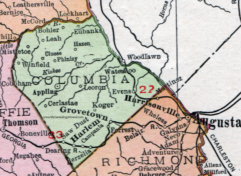 Map Of Columbia County Ga Darla Emeline