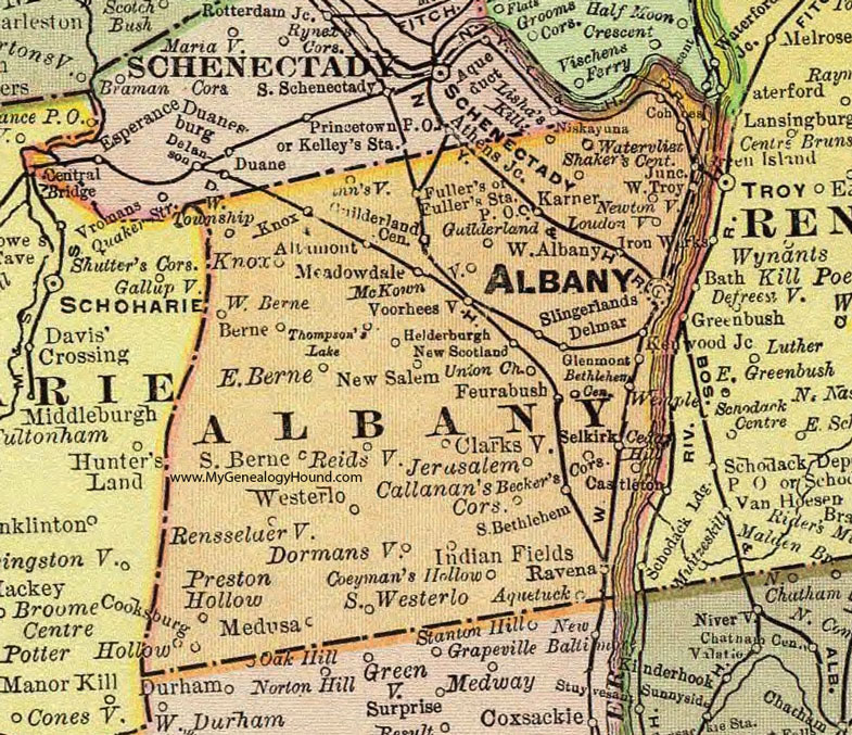 NY Albany County New York 1897 Map Rand McNally 