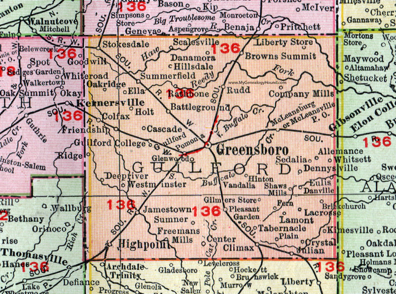 Map Of Guilford County Hiking In Map