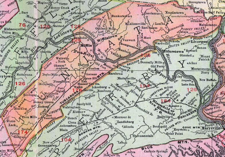 juniata county map Juniata County Pennsylvania 1911 Map By Rand Mcnally Mifflintown juniata county map