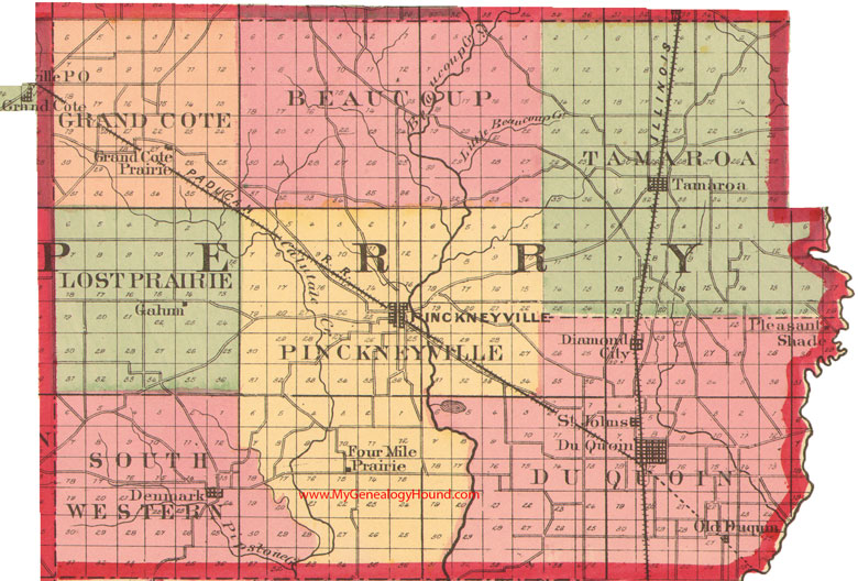 Perry County Illinois 1870 Map