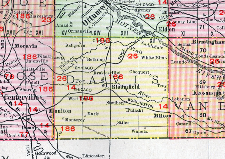 Ia Davis County Iowa 1911 Map 