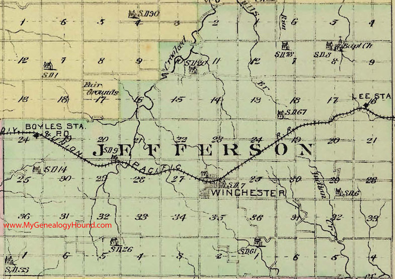 Jefferson Township Jefferson County Kansas 1887 Map