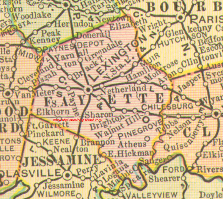 Lexington Ky County Map Fayette County, Kentucky 1905 Map Lexington, KY