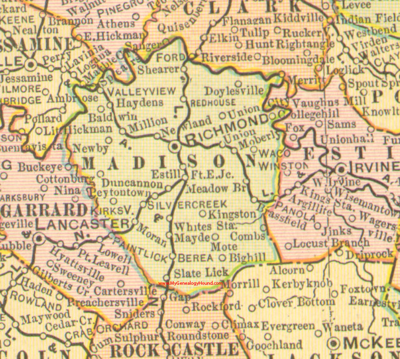 Ky Madison County Kentucky 1905 Map 