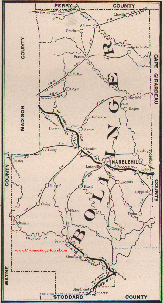 Mo Bollinger County 1904 Map 