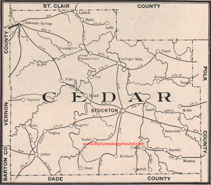 Mo Cedar County 1904 Map 
