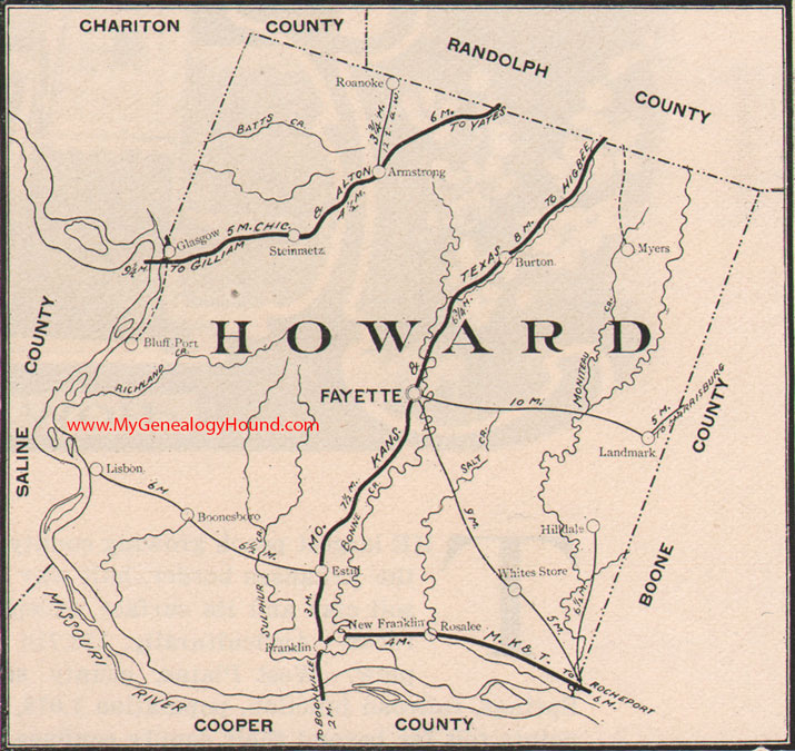 Howard County, Missouri 1904 Map