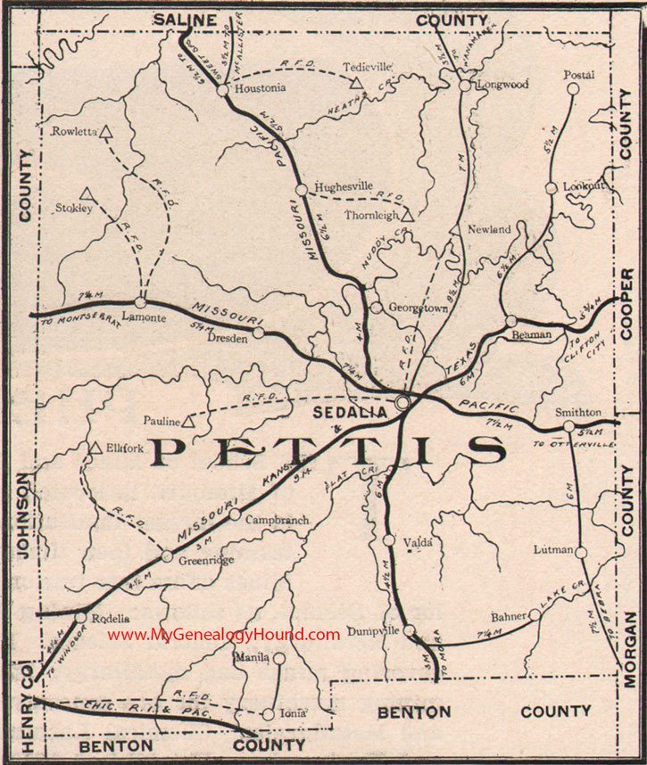 Pettis County Mo Gis Pettis County, Missouri 1904 Map