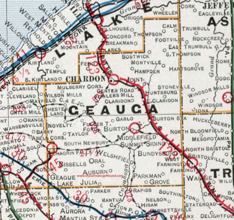 OH Geauga County Ohio 1901 Map By Cram Chardon 