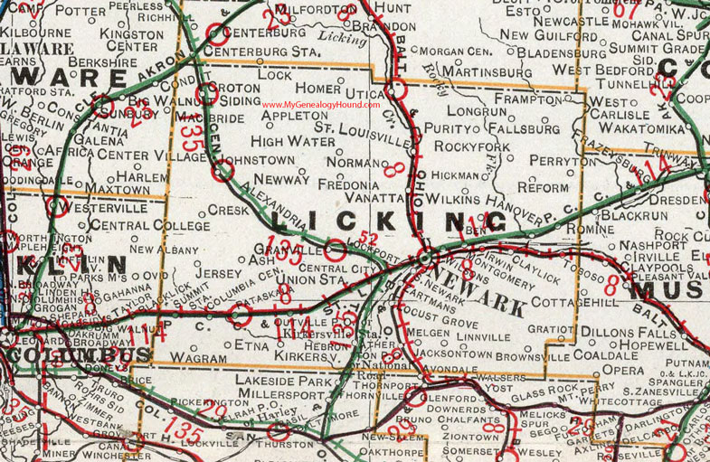OH Licking County Ohio 1901 Map By Cram Newark 